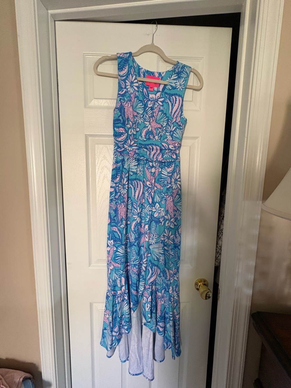 Lilly Pulitzer Blue Floral High-Low One-Piece Dress